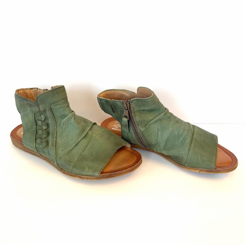 Miz Mooz Flaire leather sandals in aloe green, size 38 wide - Picture 4 of 9